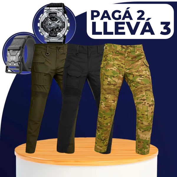 [¡Llevá 3, Pagá 2!] Pantalón Militar Falcon en Tejido RipStop y Poliéster + REGALOS: Reloj Táctico y Cinturón Táctico