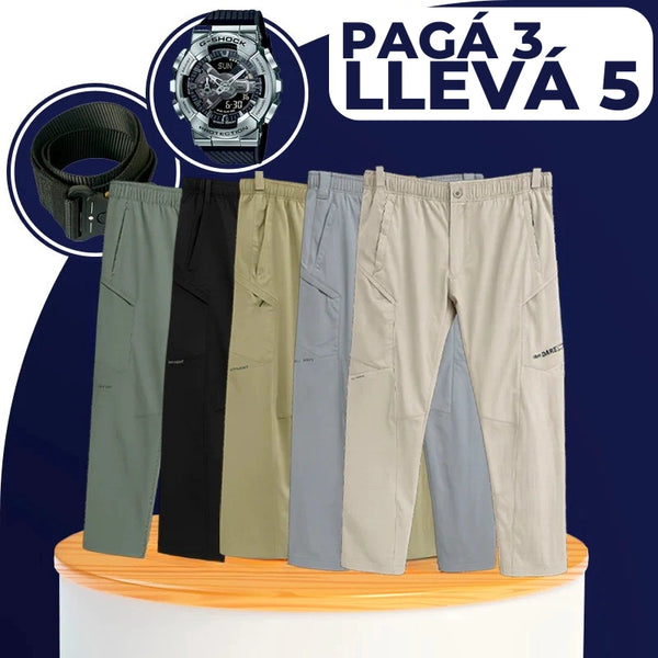 [¡Llevá 5 y Pagá 3!] Pantalón Militar Alpha de Tela RipStop y Poliéster + REGALOS: Reloj Táctico y Cinturón Táctico