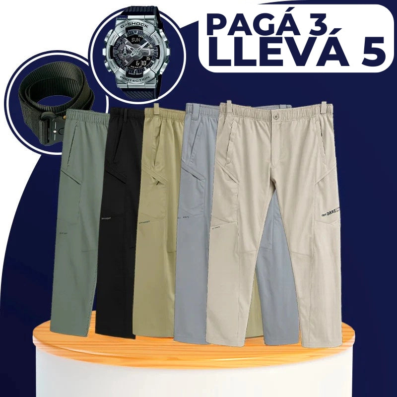 [¡Llevá 5 y Pagá 3!] Pantalón Militar Alpha de Tela RipStop y Poliéster + REGALOS: Reloj Táctico y Cinturón Táctico