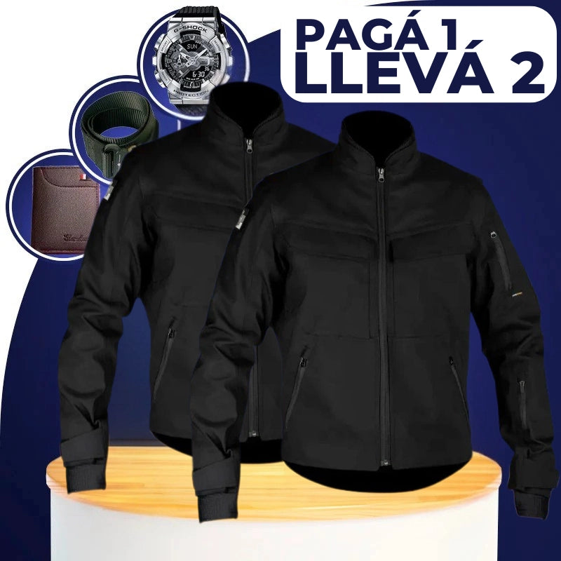 [¡Pagá 1 y Llevá 2!] Campera Táctica Militar Vanguard de Tela RipStop y Poliéster + REGALOS: Reloj Táctico, Cinturón Táctico y Billetera de Cuero